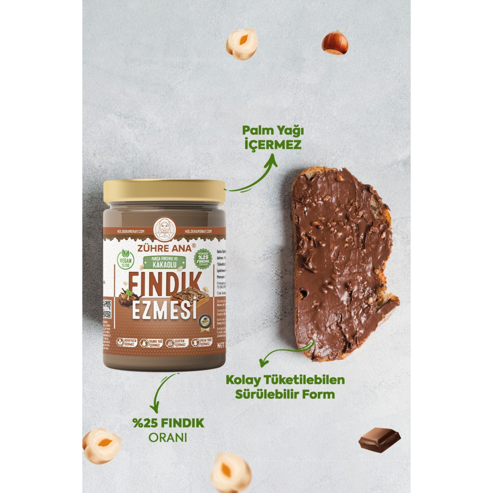 Parça Fındıklı Ve Kakaolu Fındık Ezmesi 330 Gr