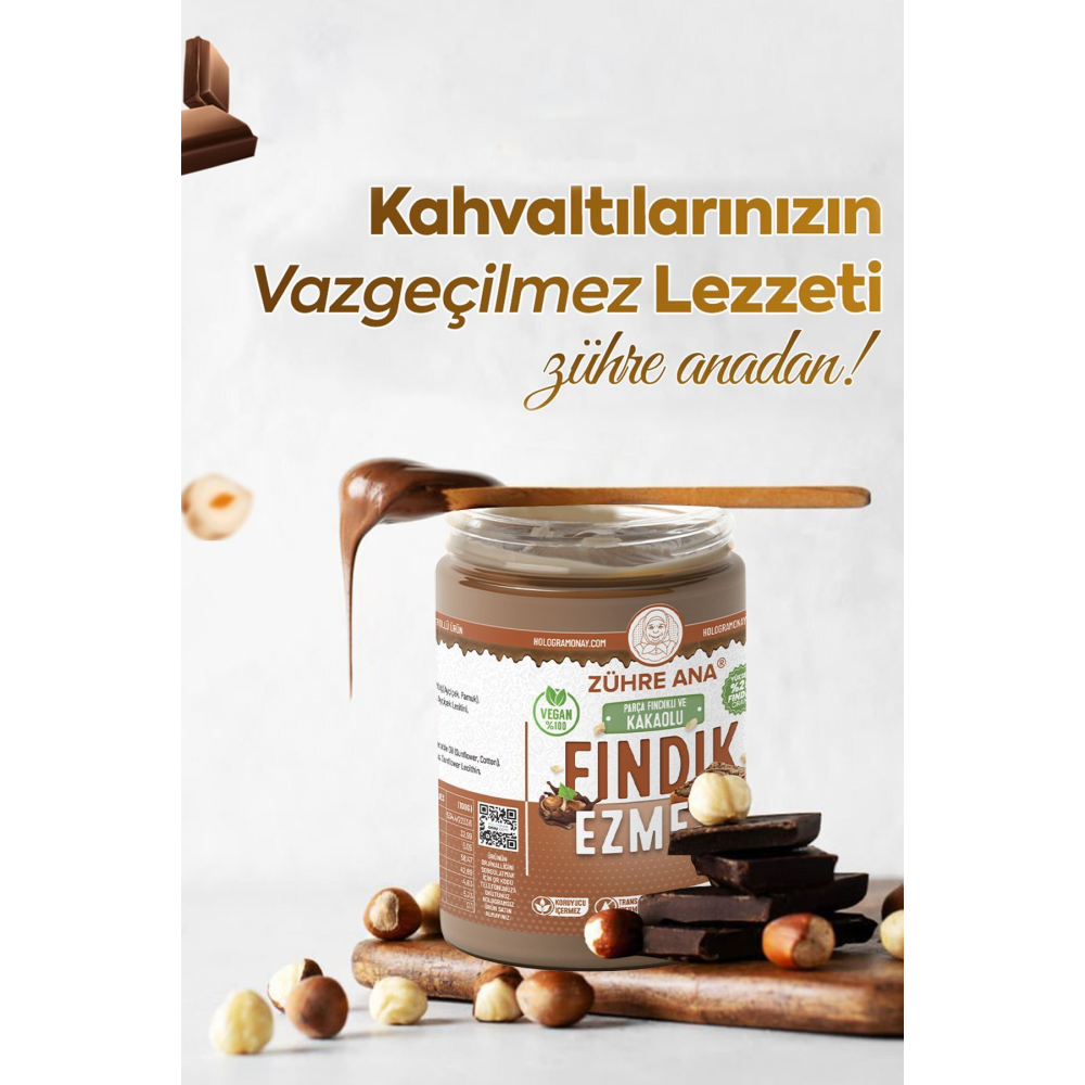 Parça Fındıklı Ve Kakaolu Fındık Ezmesi 330 Gr