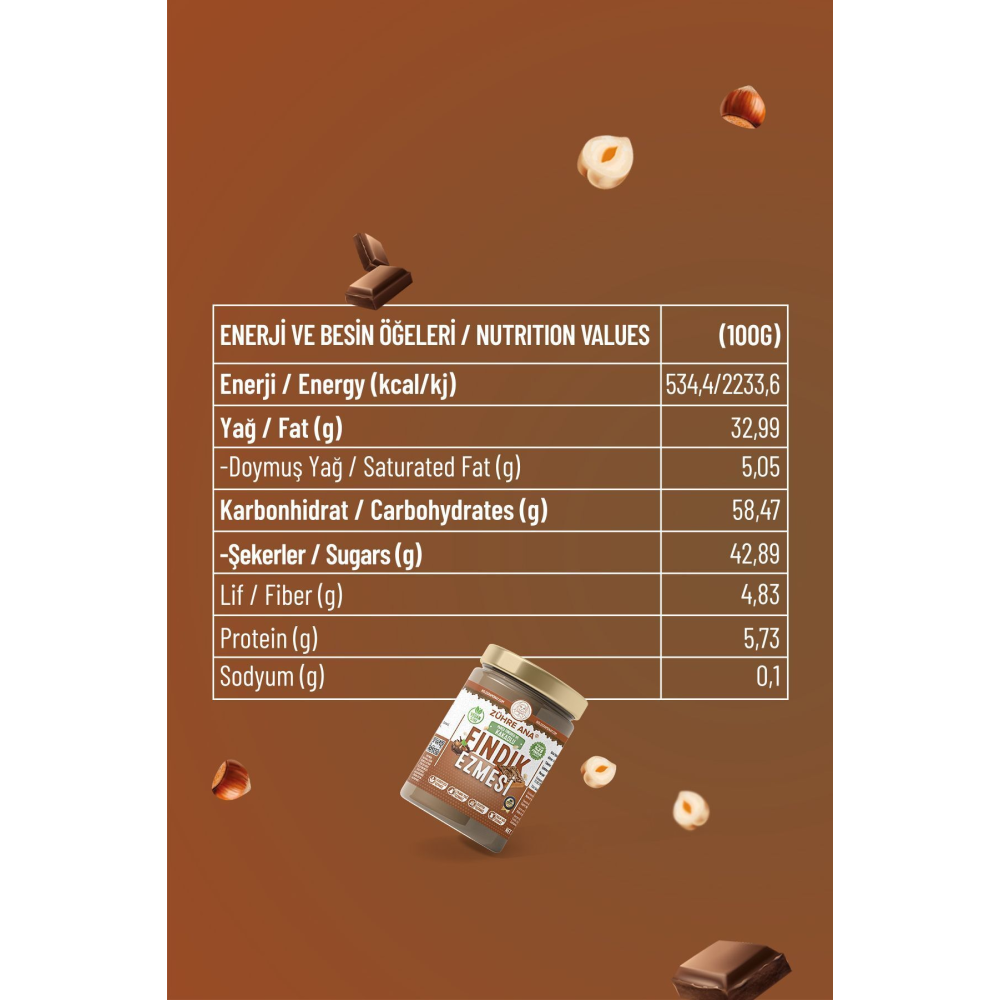 Parça Fındıklı Ve Kakaolu Fındık Ezmesi 330 Gr