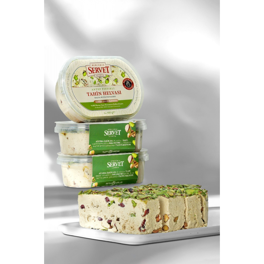 Rafine Şeker İlavesiz Antep Fıstıklı Taze Tahin Helvası 3'lü Avantaj Paketi