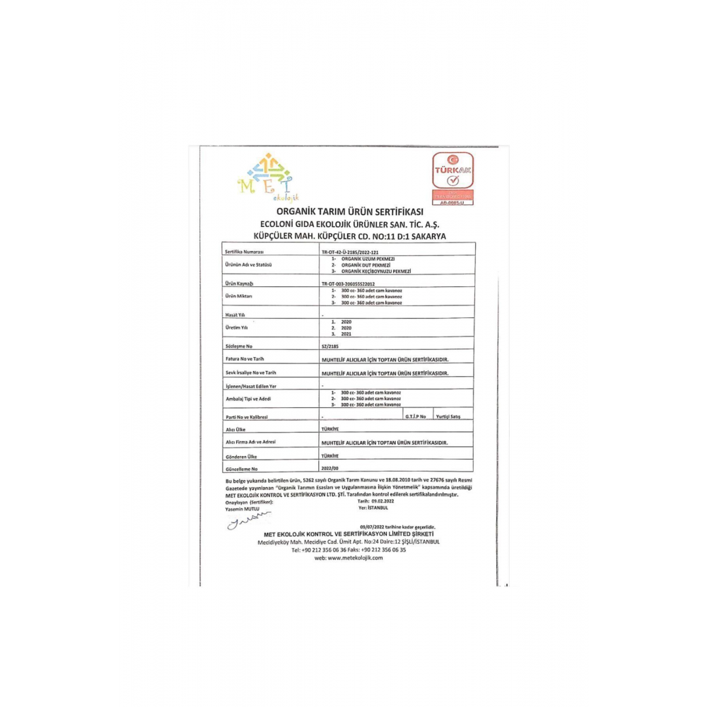 Organik Keçiboynuzu Pekmezi +6 Ay 300 Gr