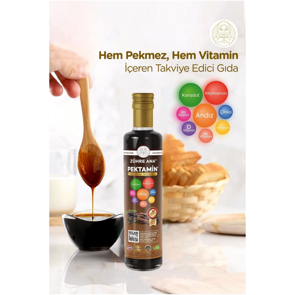 Pektamin - Karadut, Keçiboynuzu Ve Andız Pekmezi Karışımı ( Vitamin Takviyeli )