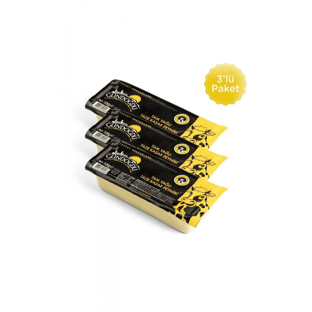 Taze Kaşar Peynir 500gr 3'lü Paket