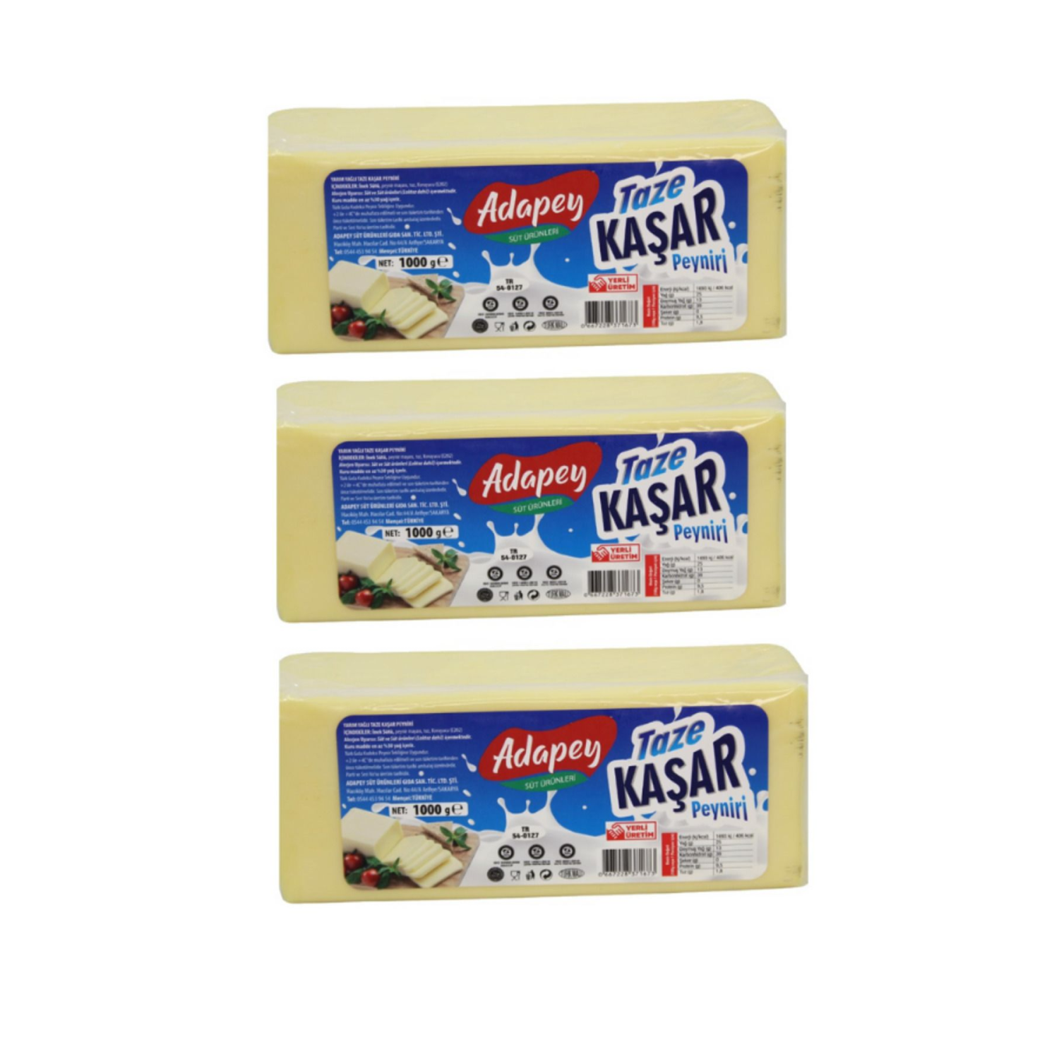 Taze Kaşar Peyniri 1000 Gr. 3'lü Set