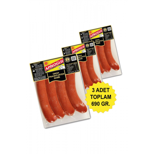 Doğal Füme Dana Frankfurter Sosis Üçlü Paket