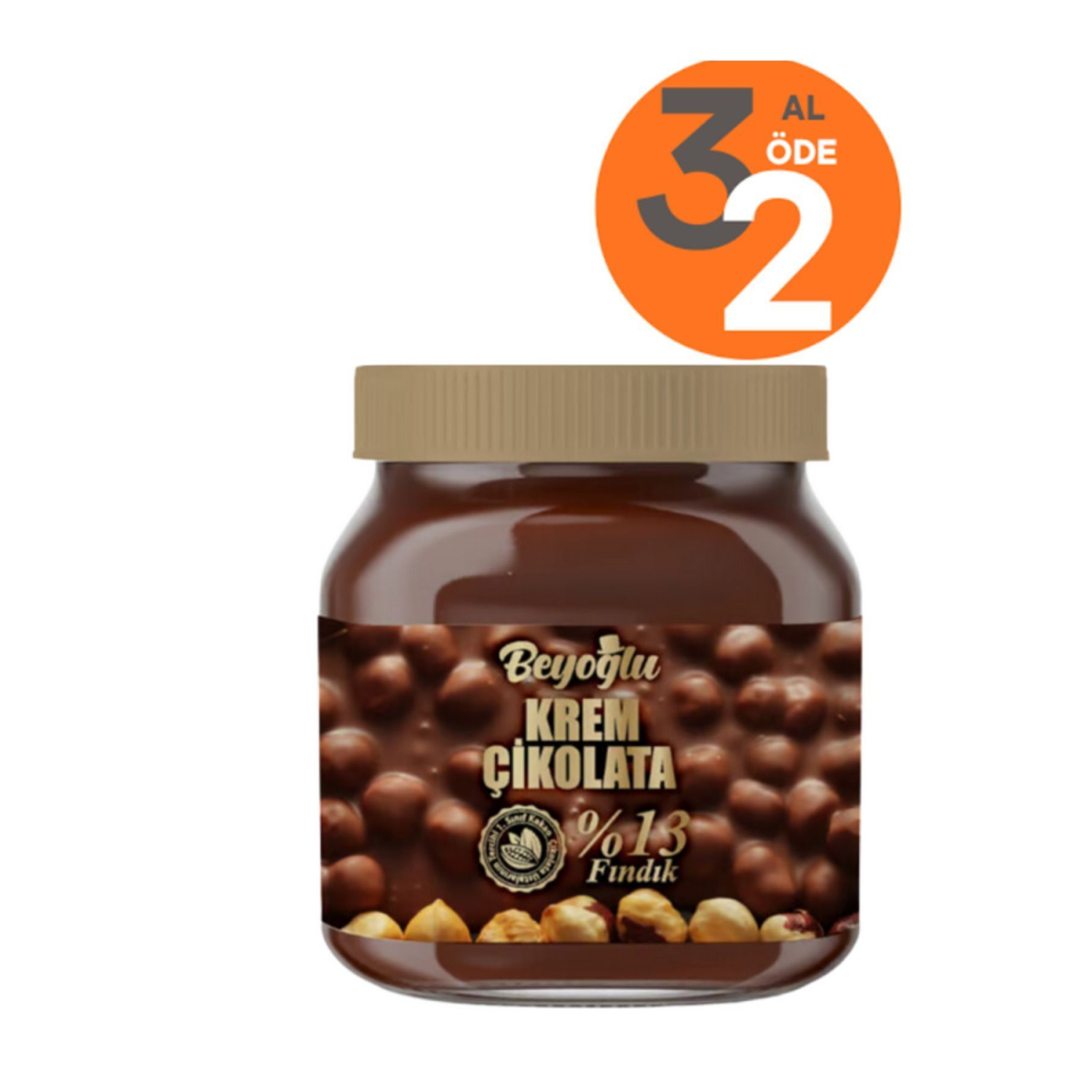 Beyoğlu %13 Fındıklı Cam Kase Krem Çikolata 350 Gr.