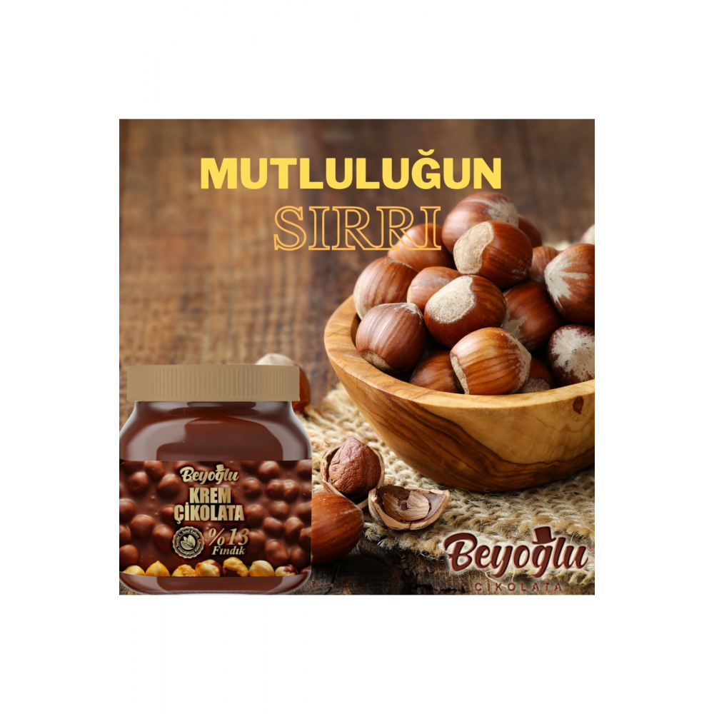 Beyoğlu %13 Fındıklı Cam Kase Krem Çikolata 350 Gr.