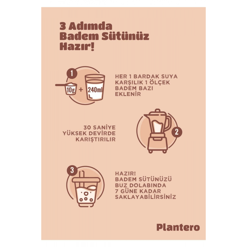 Badem Sütü Bazı Konsantre Bitkisel Süt (250GR, 6 LT SÜT, %100 BADEM)