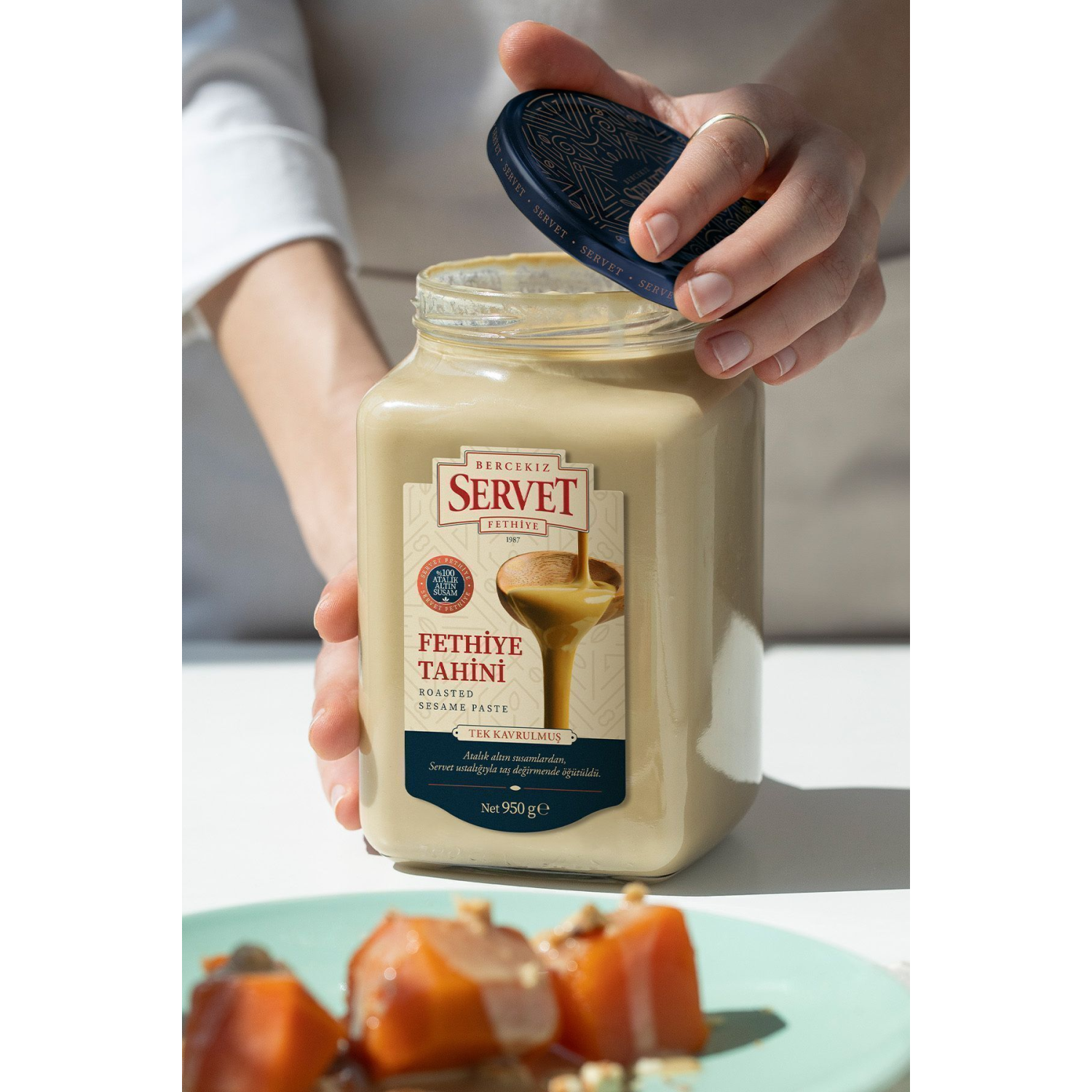 Taze Üretilmiş Tek Kavrulmuş Fethiye Tahini - 950 gr - Yerli Susam