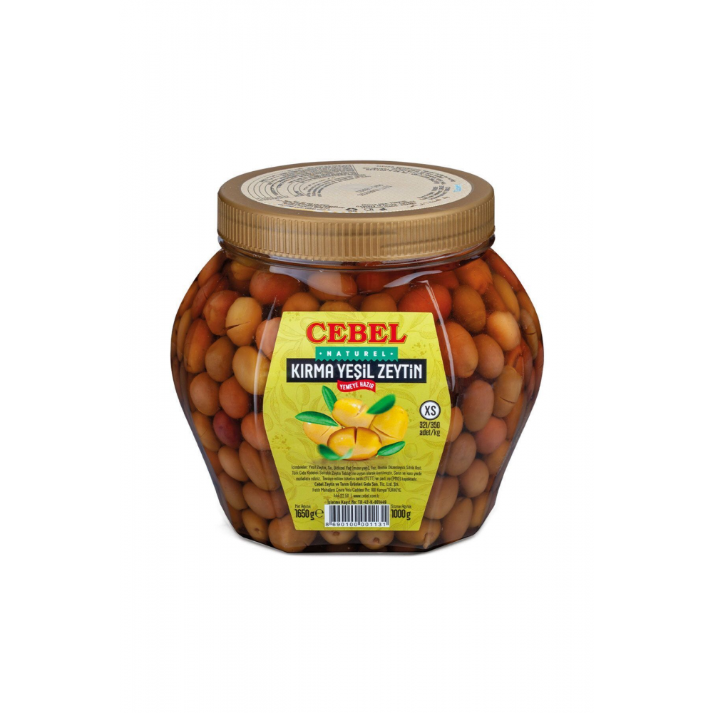 Yeşil Zeytin Kırma Xs 321-350 Kalibre 1000 gr Pet