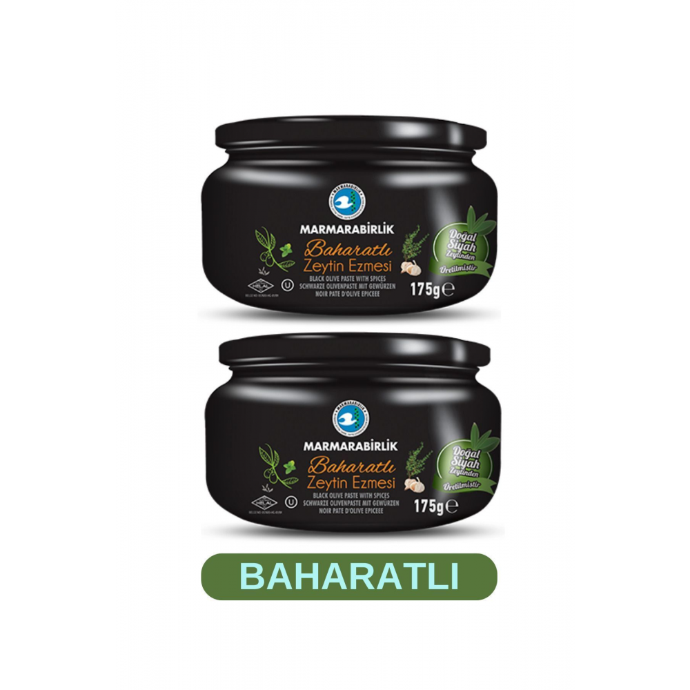 Marmara Birlik Baharatlı (Nane-kekik-kimyon-sarımsak) Zeytin Ezme 2 x 175 g 2 li Set