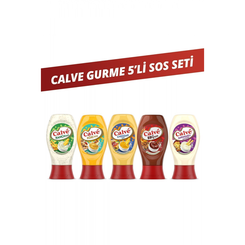 Ranch Sos 245gr & Barbekü Sos 290gr & Cheddar Sos 240gr & Köri Sos 260gr & Sarımsaklı Mayonez