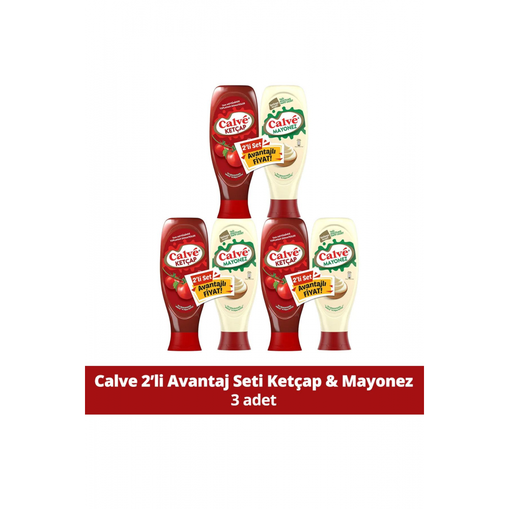 Ketçap 600 G Mayonez Yağı Azaltılmış 540 G 2'li Set X3 Adet