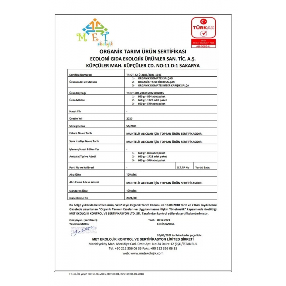 Organik Tuzsuz Biber Salçası 610 gr