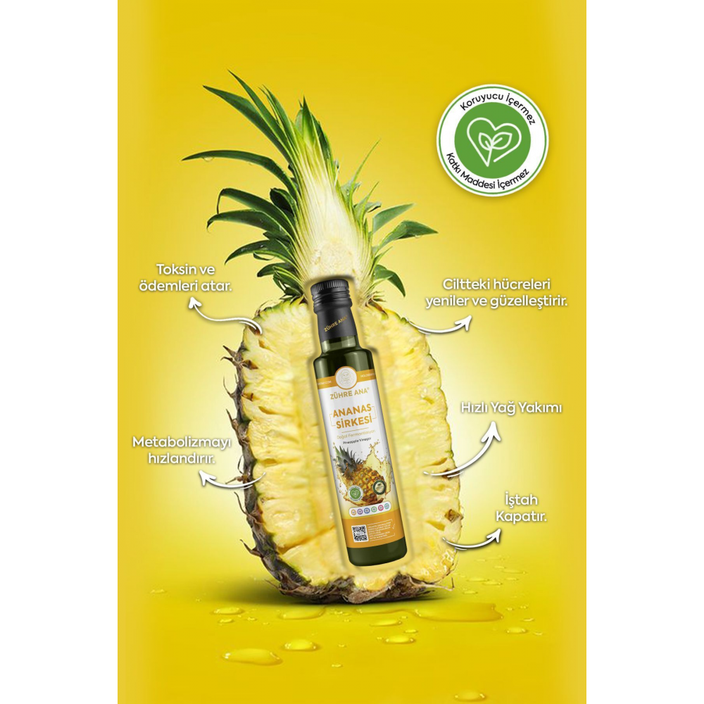 Ananas Sirkesi Doğal Fermantasyon Pineapple Vinegar 500 Ml