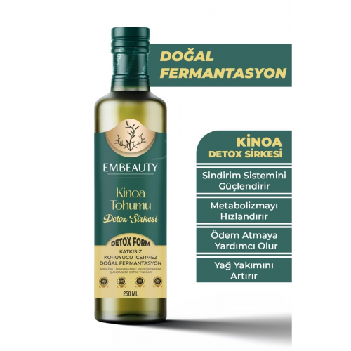 Ödem Atmaya Yardımcı Doğal Kinoa Tohumu Detox Sirkesi 250ml