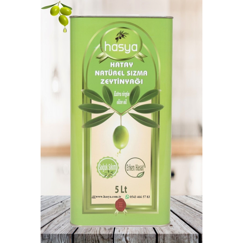 Hatay Soğuk Sıkım Sızma Zeytinyağı 5 Lt 2023-2024 Yeni Mahsul