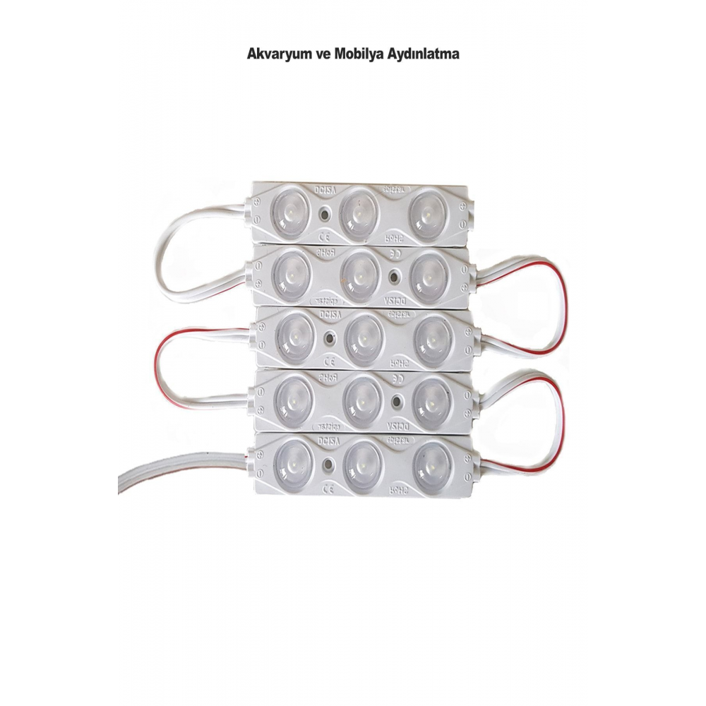 Akvaryum Modül Led Aydınlatma Beyaz Işık Anahtarlı 5'li