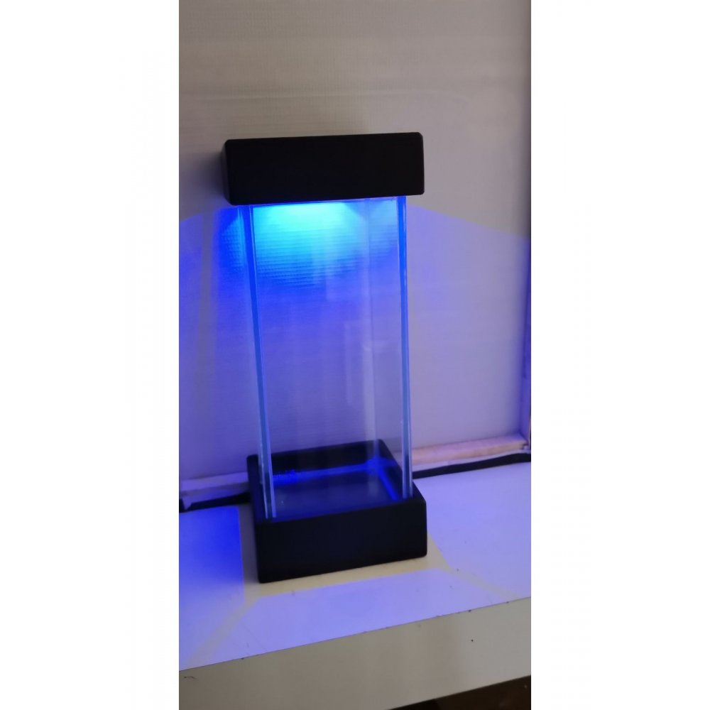 Işıklı Siyah Akvaryum Ahşap Akvaryum Mini Dik Akvaryum Masaüstü Dik Küçük Akvaryum