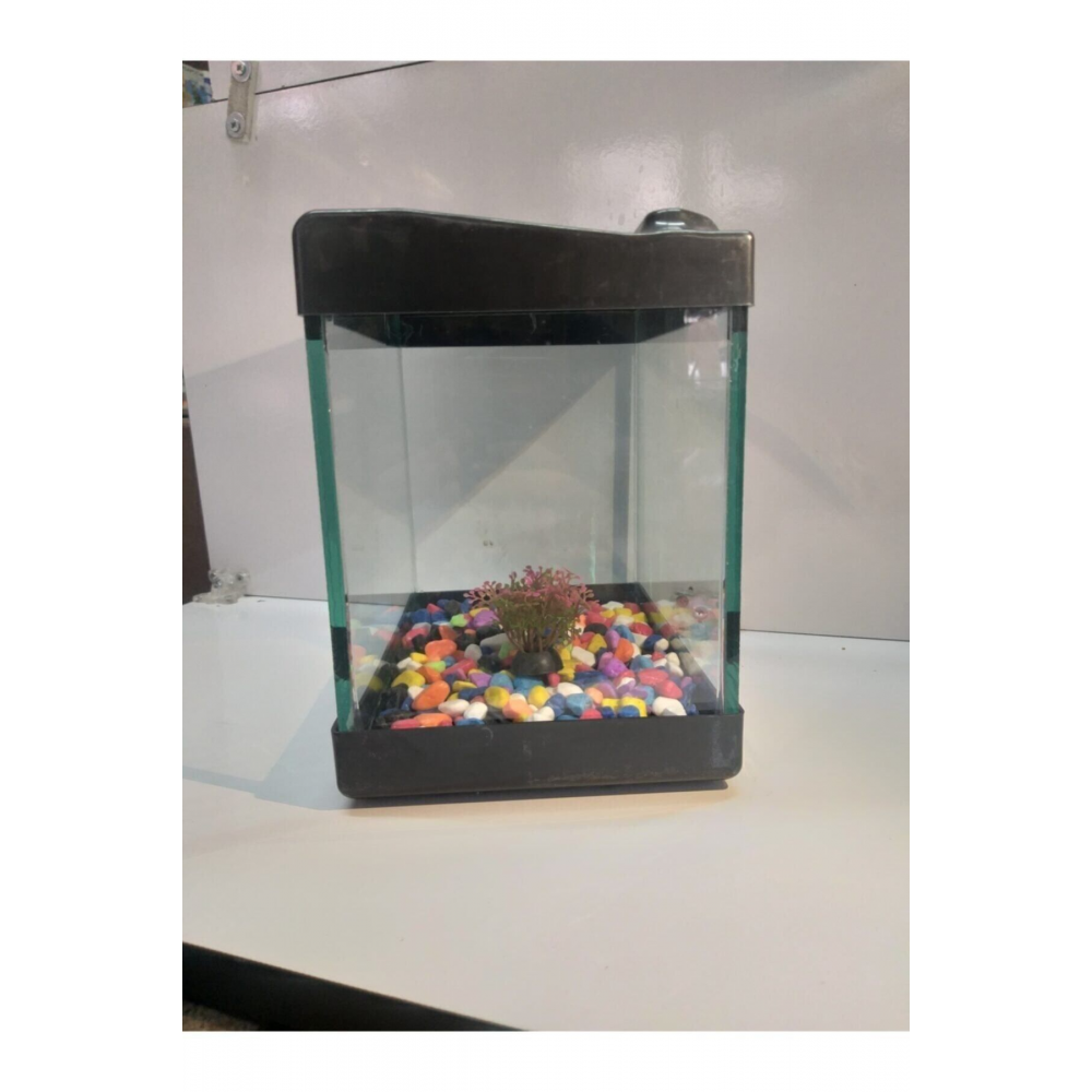Ibrahimli Petshop Kucuk Akvaryum Aksesuarli Siyah 20 Cm 4 Litre