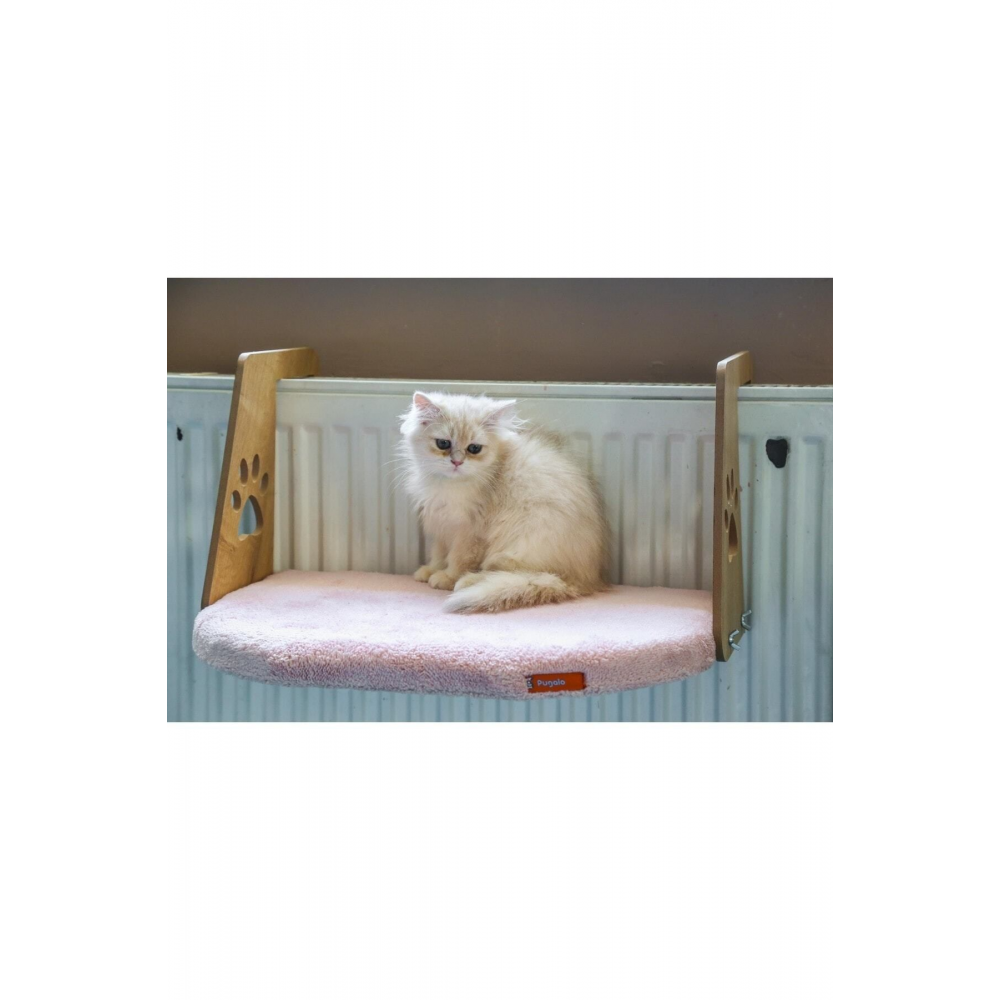 Kalorifer Petek Radyatör Yatağı Kedi Geniş Kalorifer Yatağı Peluş Şampanya Rengi