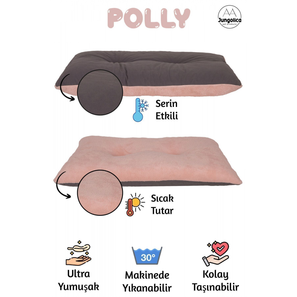 Polly, Çift Taraflı Kullanılabilen, Çok Amaçlı, Yıkanabilir Kedi Ve Köpek Yatağı Ve Yer Minderi