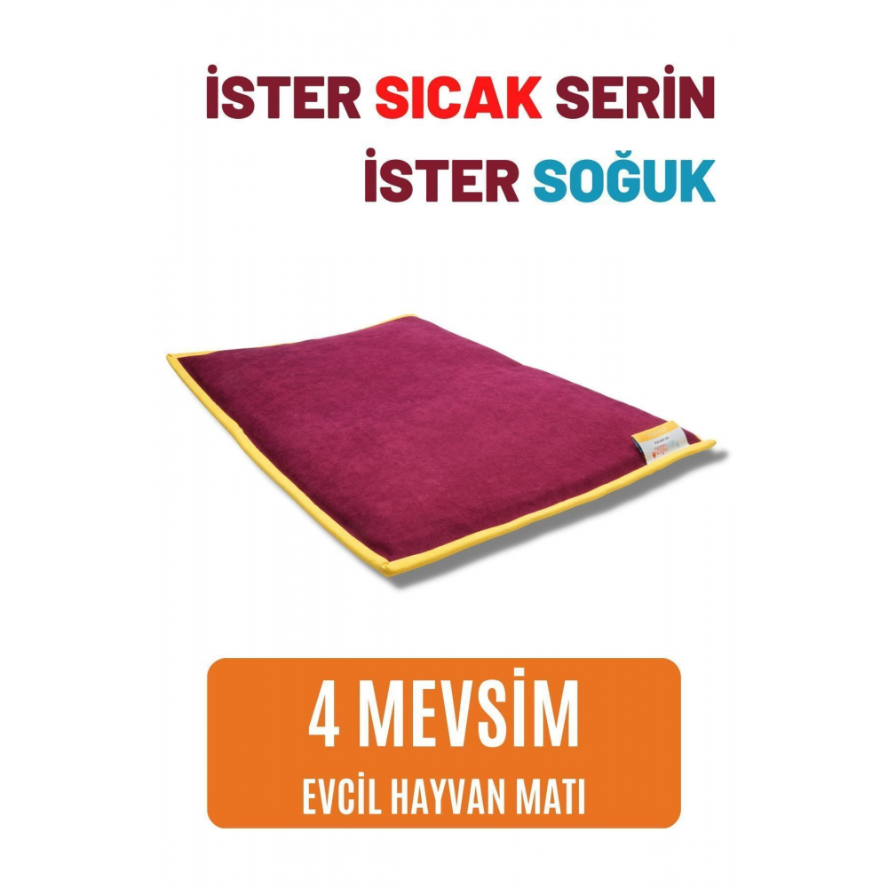 Serin (60X40CM) - 4 Mevsim Kedi/ Köpek Matı, Sıcak Veya Soğuk Kullanılabilen Minder Yatak