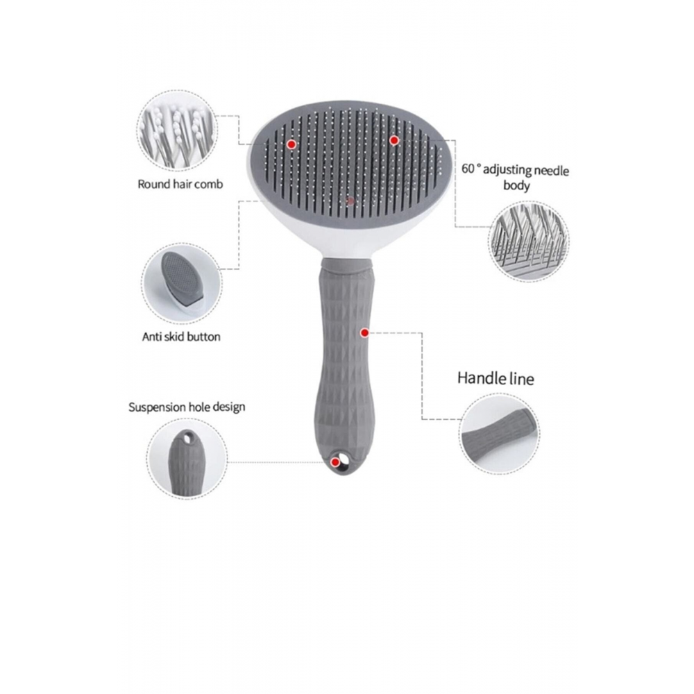 Otomatik Temizlenen Tuşlu Evcil Hayvan Fırçası Kedi Köpek Tüy Toplayıcı Tarak