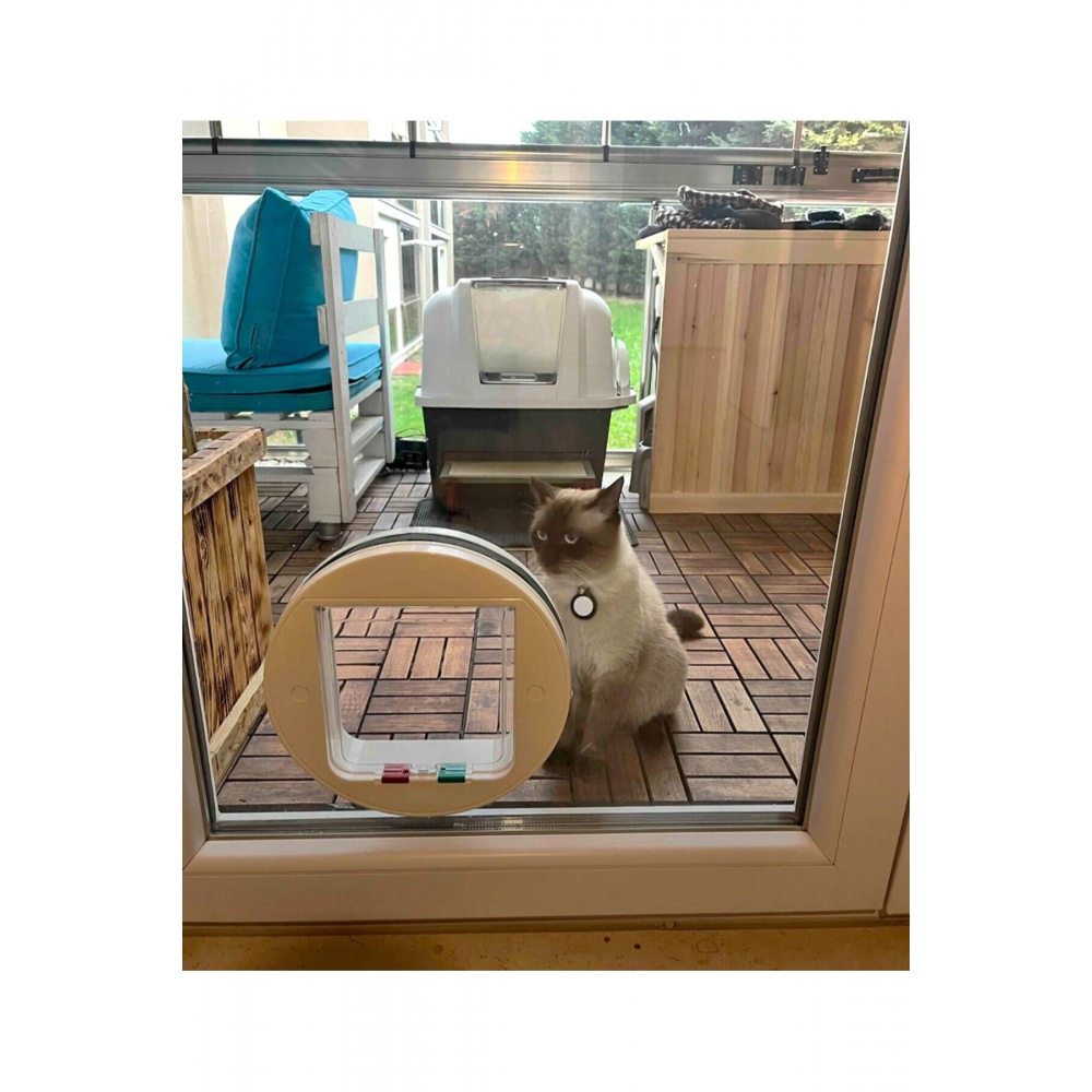 Ufo Cam İçin Kedi Kapısı 4 Yönlü Kilitli