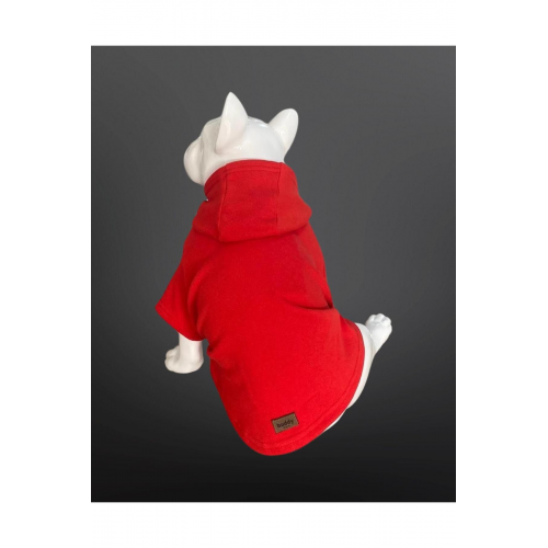 Kedi & Köpek Kıyafeti Sweatshirt - Baskısız Kırmızı Sweatshirt - M Beden