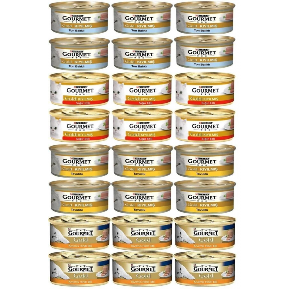 Karışık Kıyılmış Konserve Yetişkin Kedi Yaş Maması 24 X 85 G