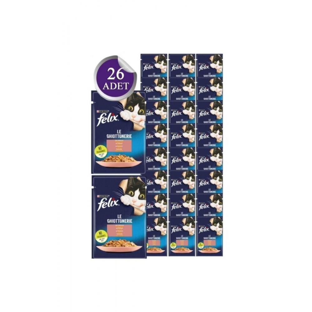 Somonlu Yaş Kedi Maması 26 Adet X 85 Gr. (YENİ PAKET)