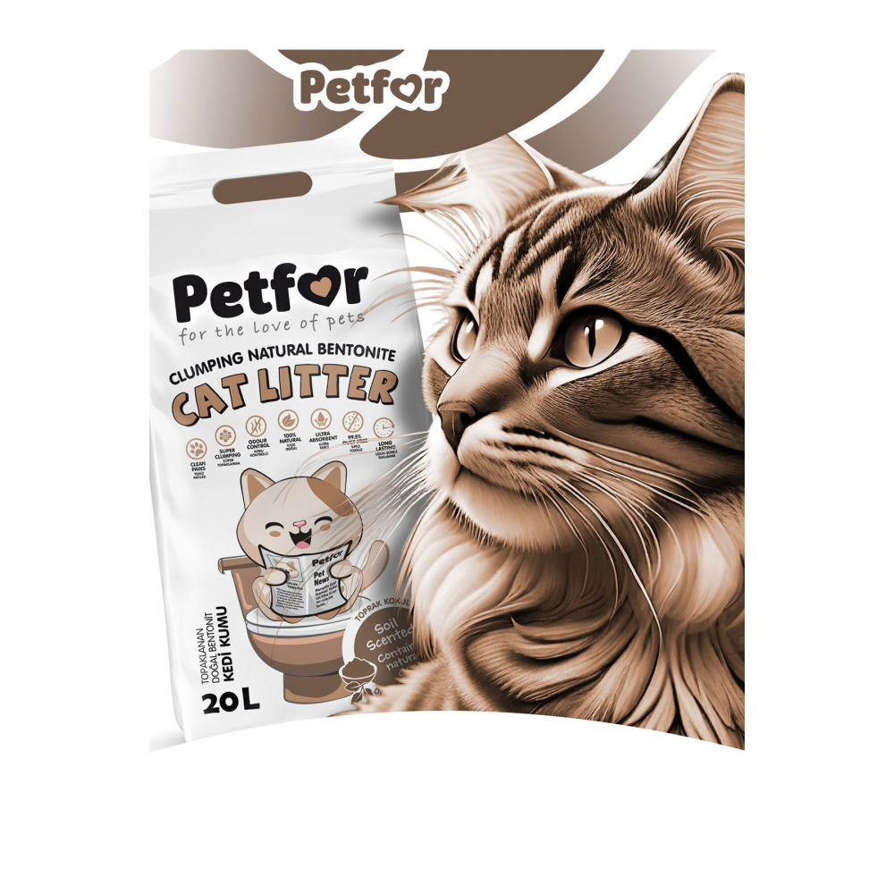 20 Lt Toprak Kokulu Yeni Nesil Organik Kahverengi Kedi Kumu