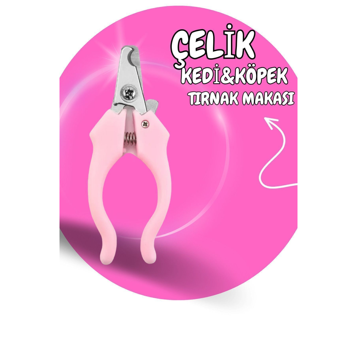 Çelik Kedi Köpek Tırnak Makası 12 Cm PEMBE