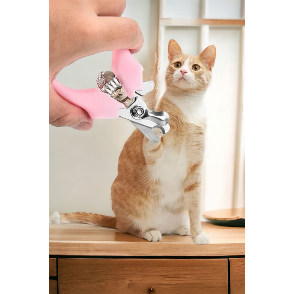 Çelik Kedi Köpek Tırnak Makası 12 Cm PEMBE