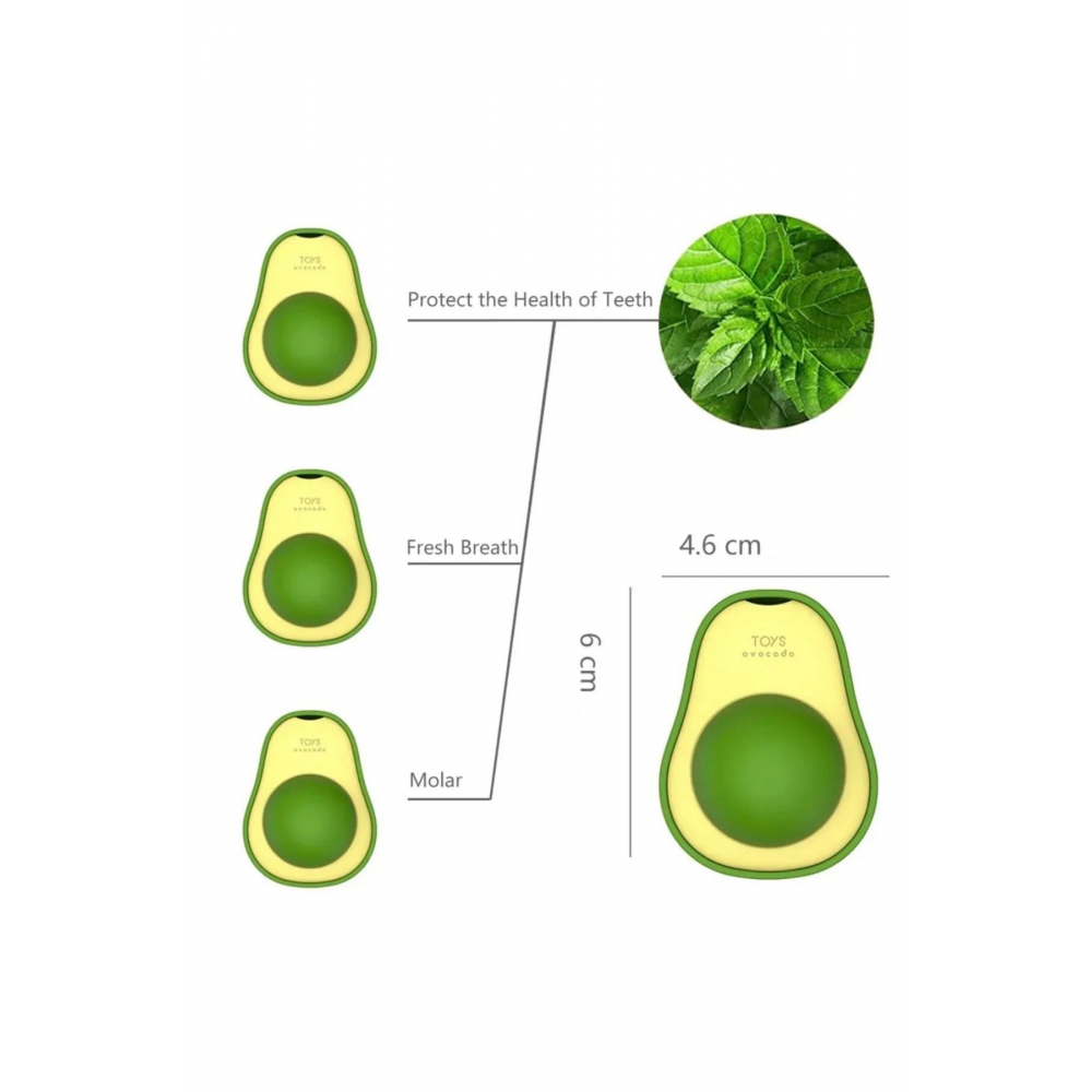 Sevimli Yapışkanlı Kedi Çimi Avokado Catnip 360 Derece Dönen Kedi Nanesi Oyuncağı