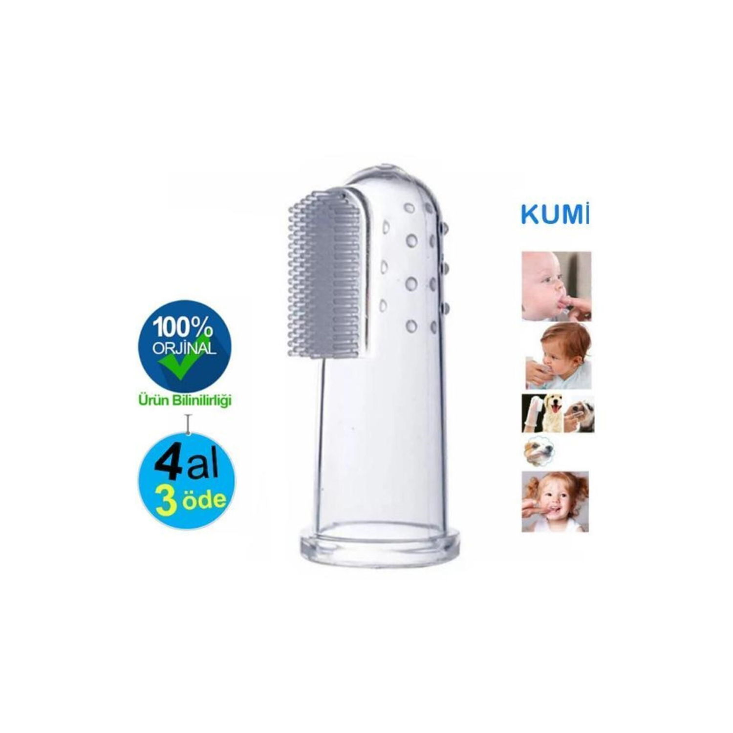 Bebek Ve Kedi Köpek I?çin Silikon Parmak Diş Kaşıyıcı Dil Temizleyici Diş Fırçası