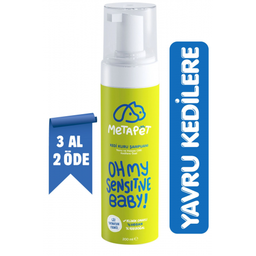 Hassas Ciltli Kediler Için Kuru Şampuan, Doğal Tüy Bakım Ürünü, Durulanmayan Susuz Köpük Yıkama