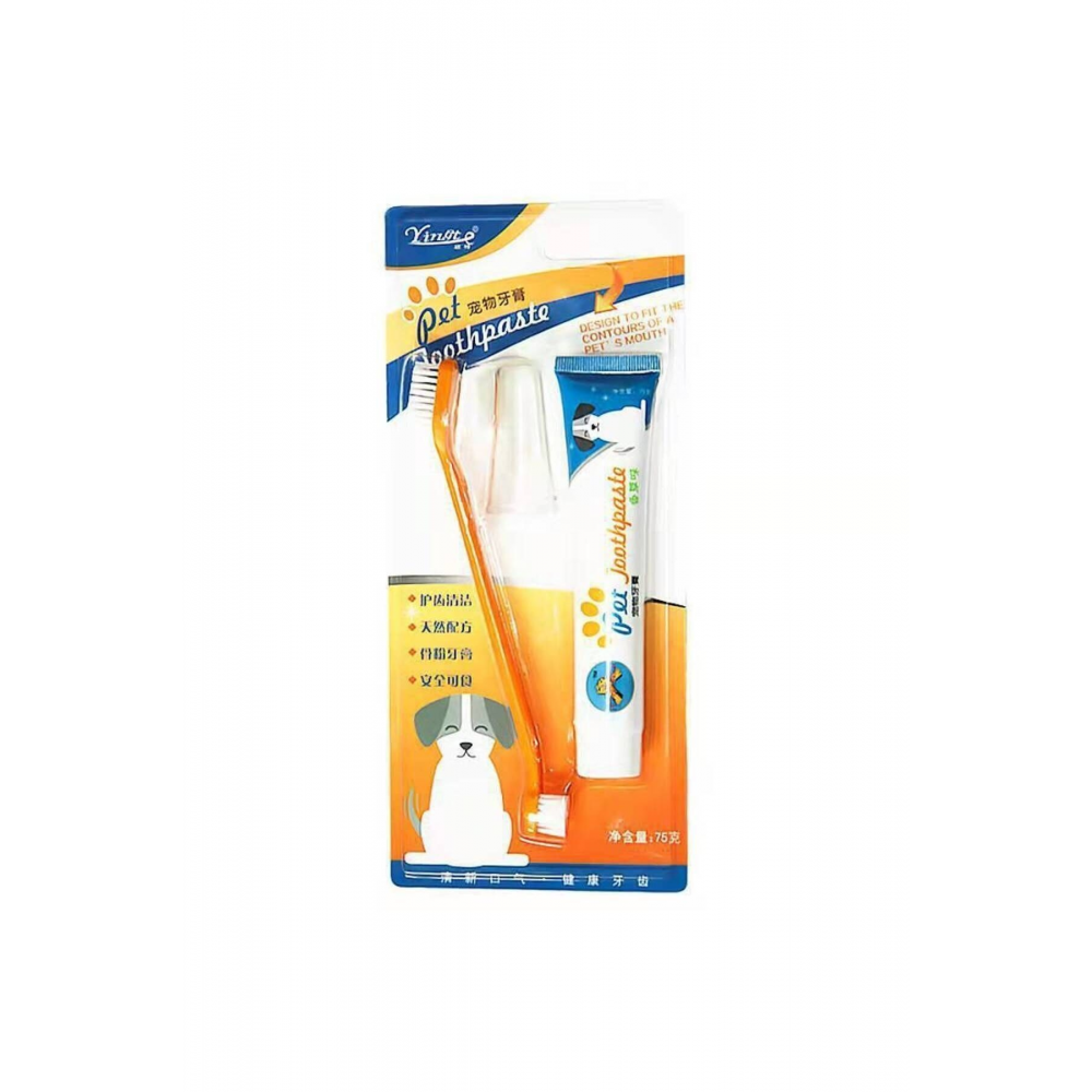 Kedi Köpek Diş Fırçası ve Diş Macunu Seti Yenilebilir Diş Macunu Dental Kit Ağız ve Diş Sağlık Seti