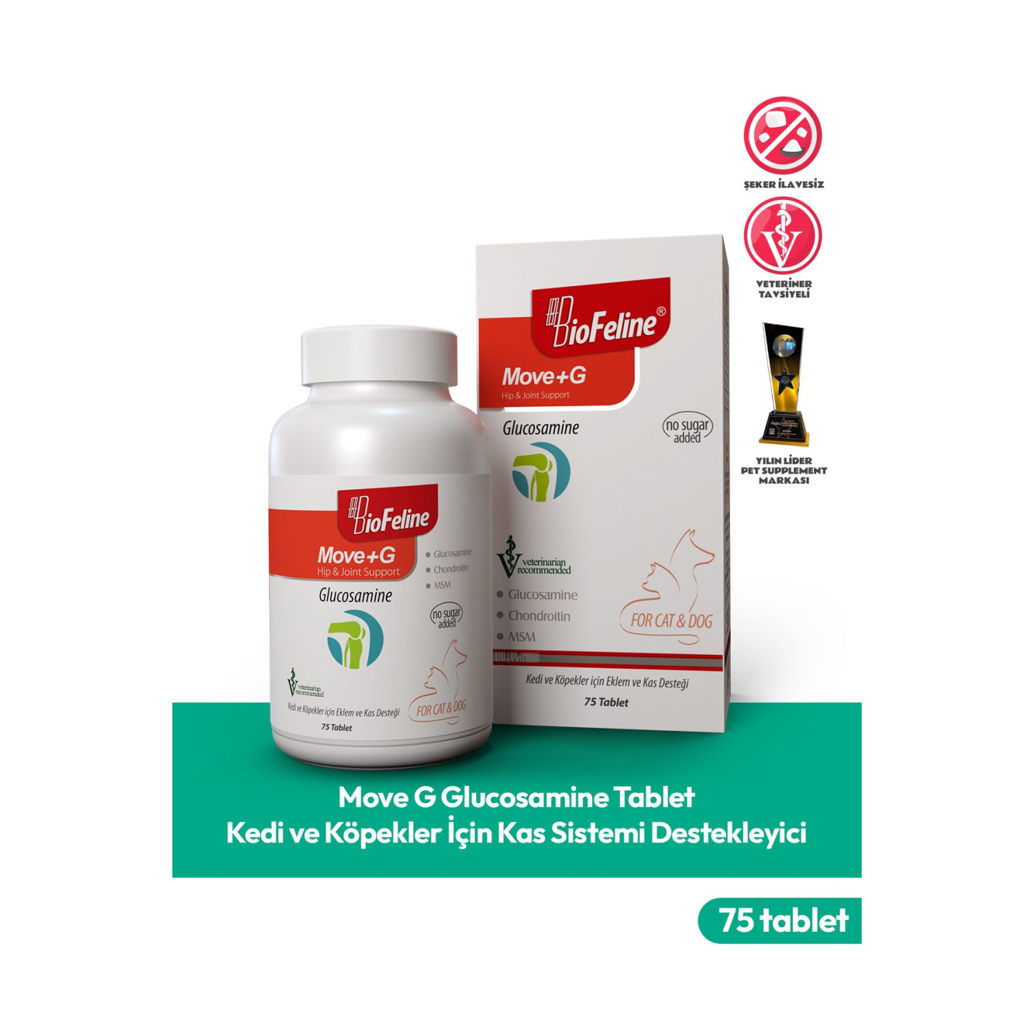 Move G Glucosamine Tablet (KEDİ VE KÖPEKLER İÇİN EKLEM VE KAS DESTEĞİ) 75 Tablet