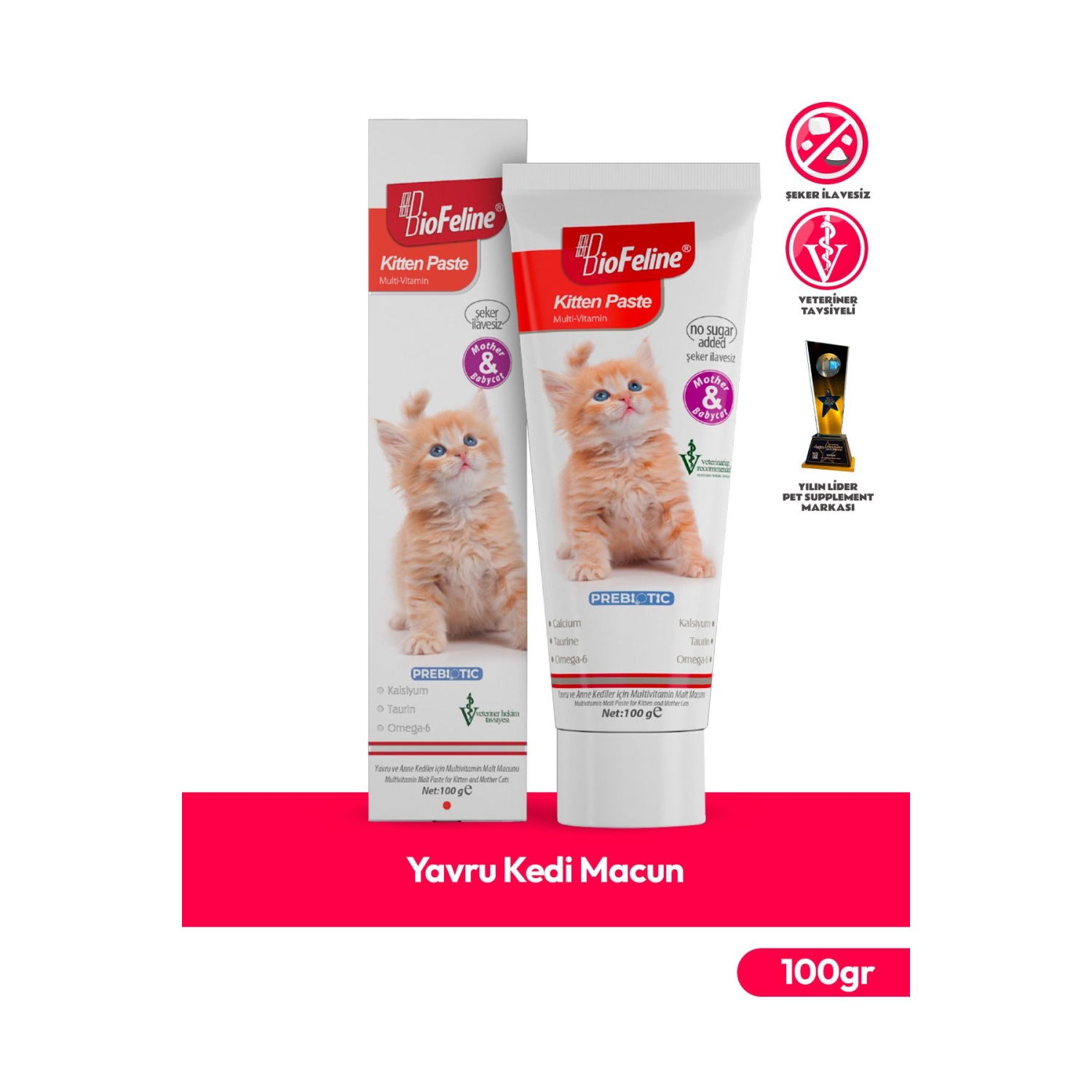 Yavru Kedi Macun 100g (YAVRU & ANNE KEDİLERDE BAĞIŞIKLIK SİSTEMİ DESTEKLEYİCİ MULTİVİTAMİN MACUN)