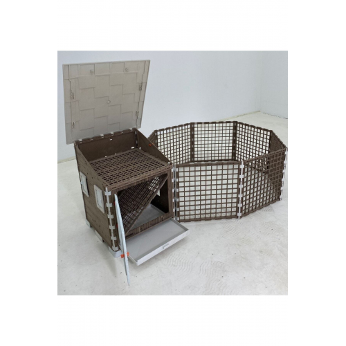 GİNEPİG -HAMSTER-CÜCE TAVŞAN KAFES-İ BAHÇELİ OYUN ALANLI AHŞAP PLASTİKTİR YP30AP