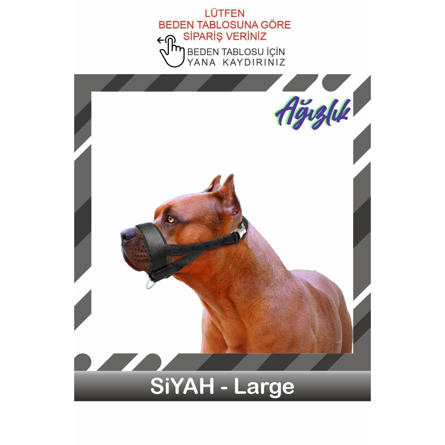 Köpek Ağızlığı Large Siyah Büyük Irk Havlama Önleyici Eğitim Ağızlığı
