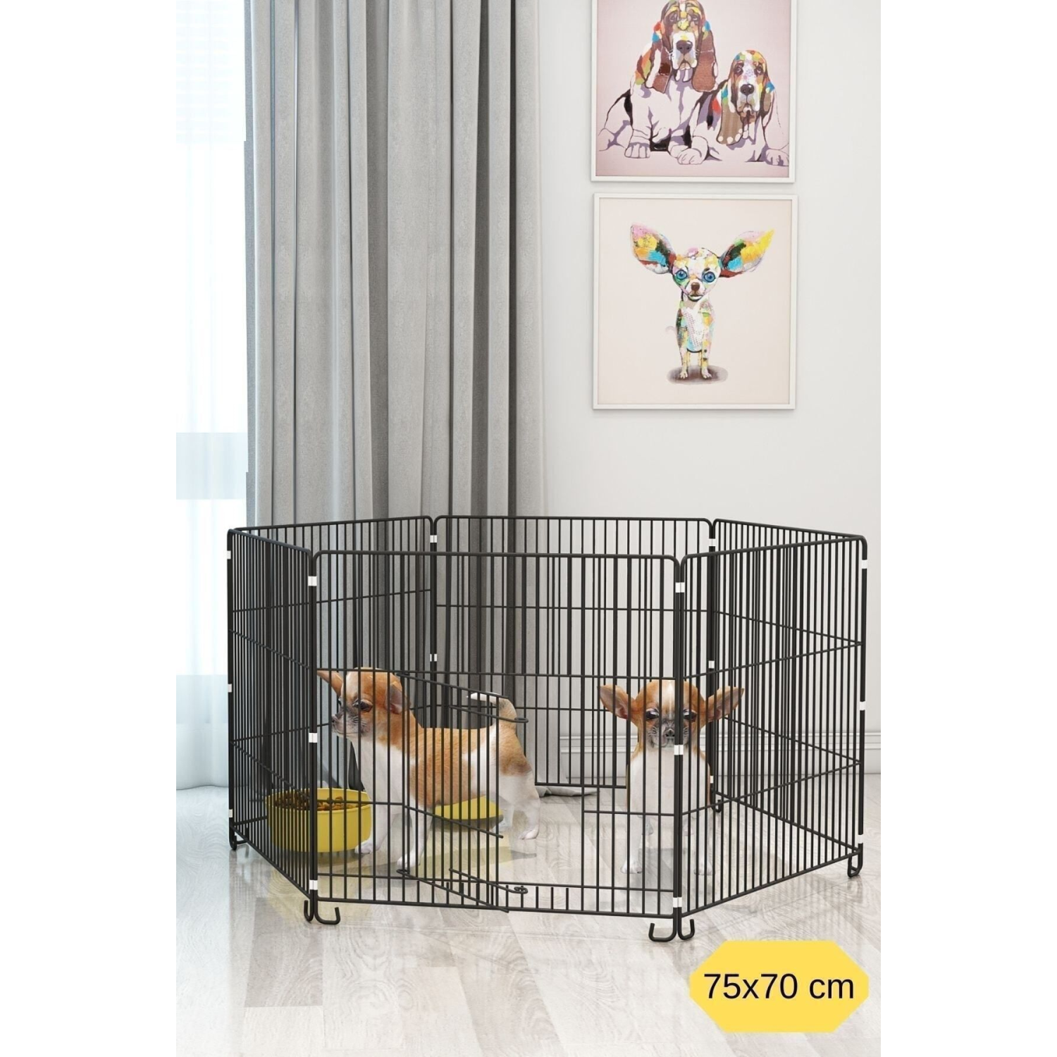 75x70 Katlanır Metal Köpek Oyun Alanı , Evcil Hayvan Oyun Eğitim Alanı , Köpek Çiti , Tavşan Çiti