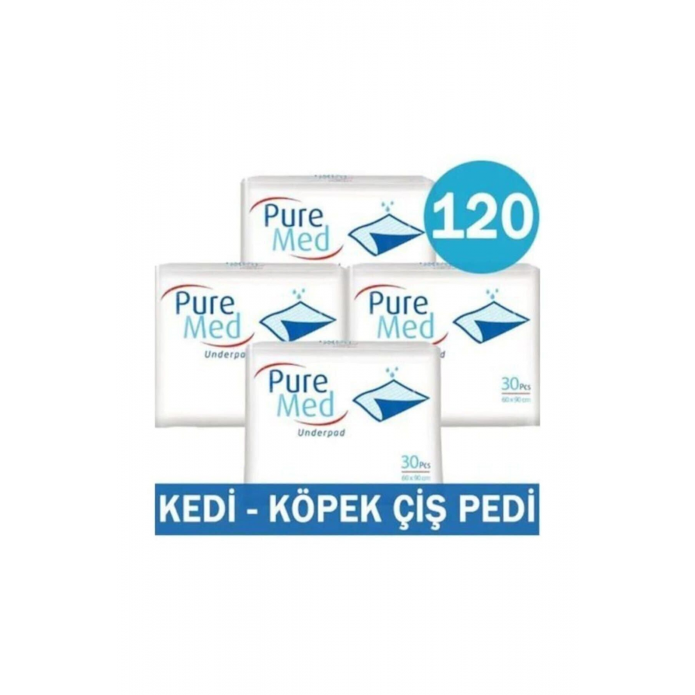 60x90 Cm Kedi Köpek Çiş Pedi 30'lu X 4 Paket (120 Adet)
