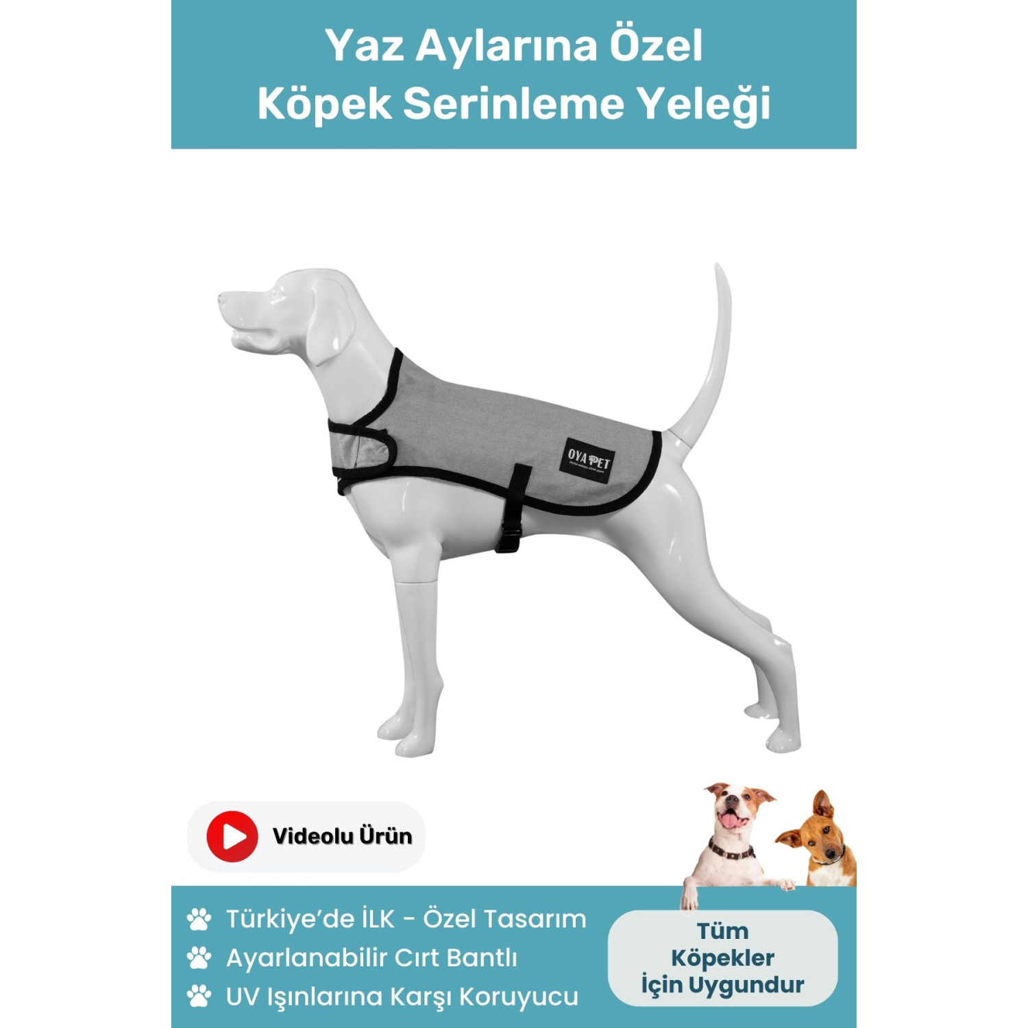 Uv Korumalı Köpek Serinleme Yeleği Ayarlanabilir Çift Katmanlı Kumaş Yazlık Serinletici Mont Yelek