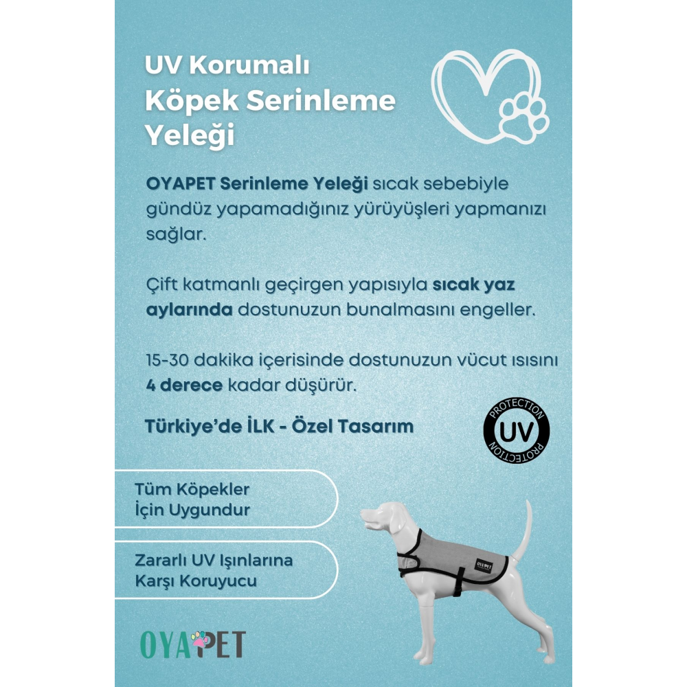 Uv Korumalı Köpek Serinleme Yeleği Ayarlanabilir Çift Katmanlı Kumaş Yazlık Serinletici Mont Yelek