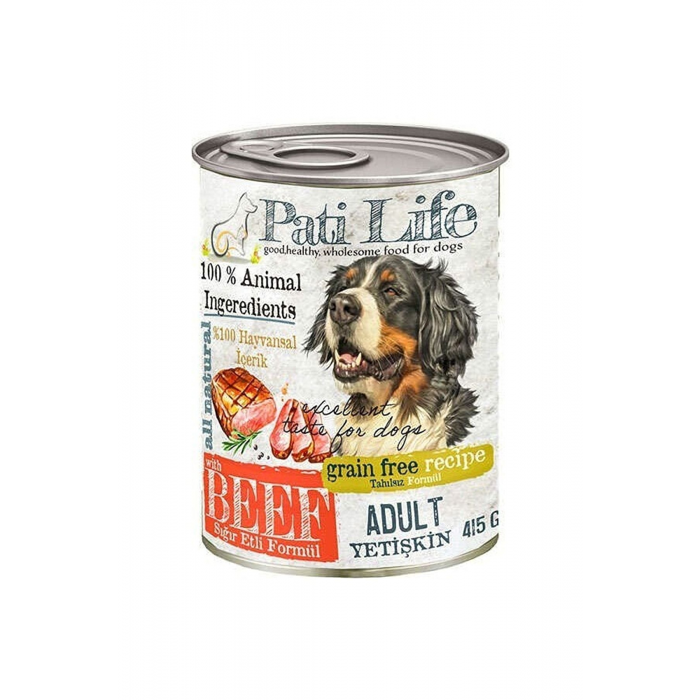 Pati Life Tahılsız Biftekli Köpek Konservesi 415 Gr 24'lü