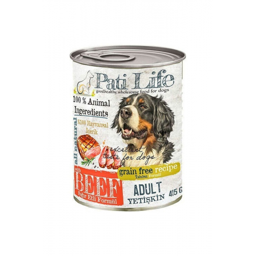 Pati Life Tahılsız Biftekli Köpek Konservesi 415 Gr 24'lü