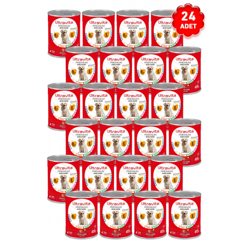 Yüksek Proteinli Kuzu Etli Konserve Yaş Köpek Maması 415 gr x24 Adet